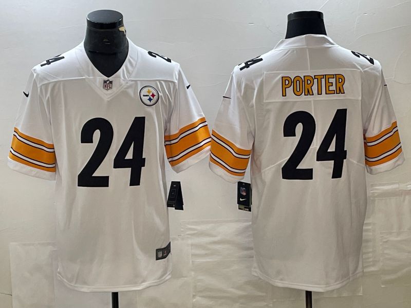 Men Pittsburgh Steelers #24 Porter White 2023 Nike Vapor Limited NFL Jersey style 1->pittsburgh steelers->NFL Jersey